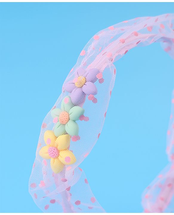 Babyhug Free Size Hair Bands with Floral Applique Pack of 2 - Light Pink