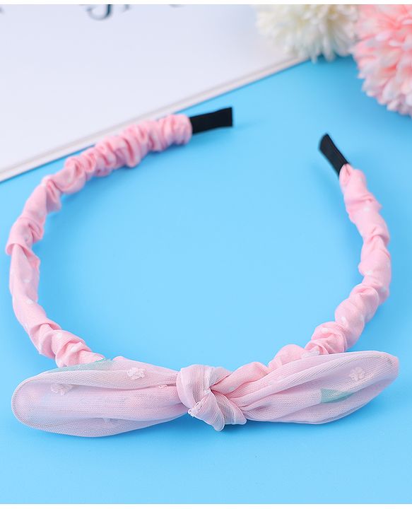 Babyhug Free Size Hair Bands with Floral Applique Pack of 2 - Light Pink
