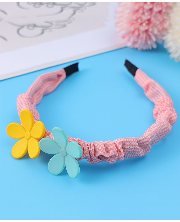 Babyhug Free Size Hair Bands with Floral Applique & Polka Dots Design Pack of 3 - Multicolor