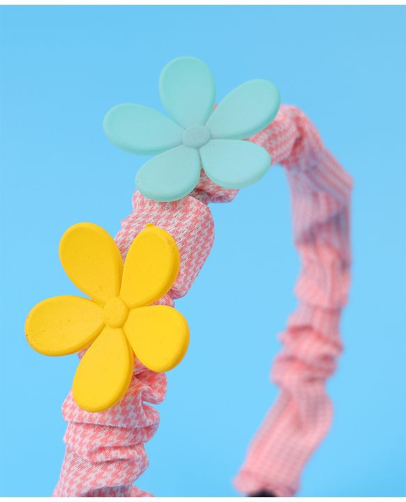Babyhug Free Size Hair Bands with Floral Applique & Polka Dots Design Pack of 3 - Multicolor