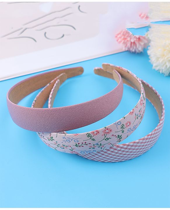 Pine Kids Free Size Hair Bands with Peal & Floral Print Pack of 5 - Multicolor