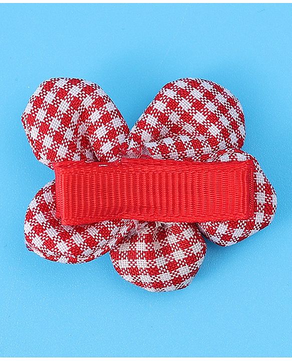 Babyhug Hair Pins And Clips with Floral & Strawberry Applique Free Size Pack of 5 - Red