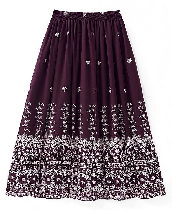Pine Kids Woven Half Sleeves Sequin Embroidered Choli Lehenga Set with Dupatta - Wine