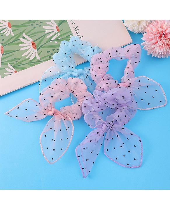 Pine Kids Rubber Bands & Scrunchies Sets Polka Dots Design Free Size - Multicolor