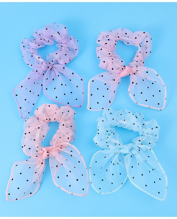 Pine Kids Rubber Bands & Scrunchies Sets Polka Dots Design Free Size - Multicolor