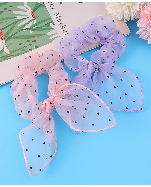Pine Kids Rubber Bands & Scrunchies Sets Polka Dots Design Free Size - Multicolor
