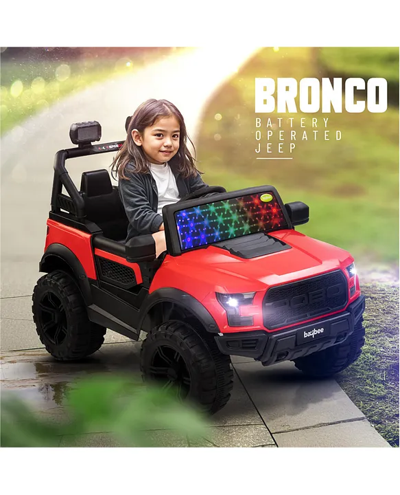 Baybee Bronco Battery Operated Jeep for Kids Ride on Toy Kids Car with RGB Windshield Light