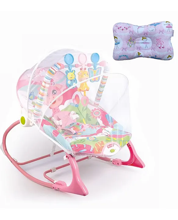 Safe-O-Kid Baby RockerCum Bouncer with Mosquito net,Neck Pillow