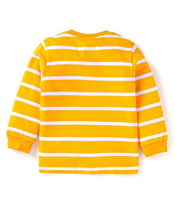 Babyhug Cotton Knit Full Sleeves T-Shirts with Stripes &  Animals  Graphics Pack of 3 - Blue Red & Orange