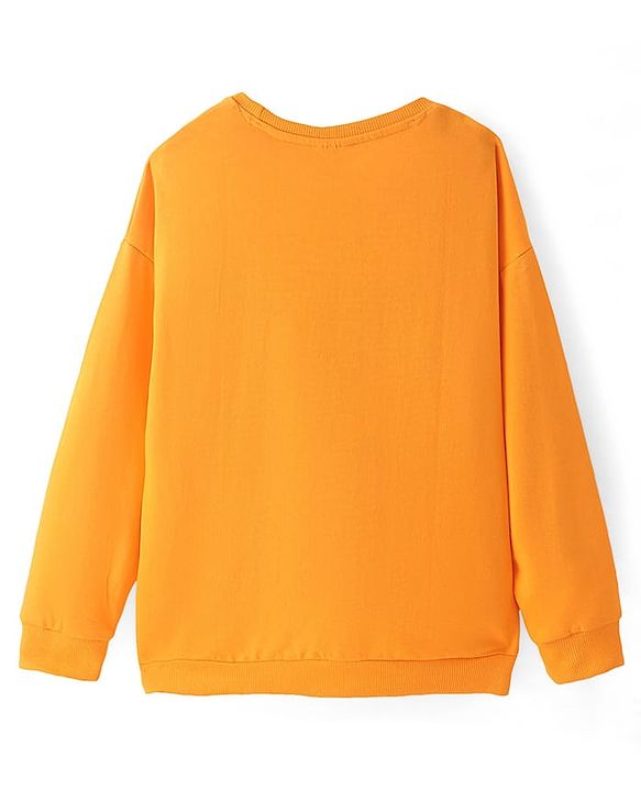 Pine Kids Disney Terry Knit Full Sleeves Sweatshirt with Lion King Graphics - Orange