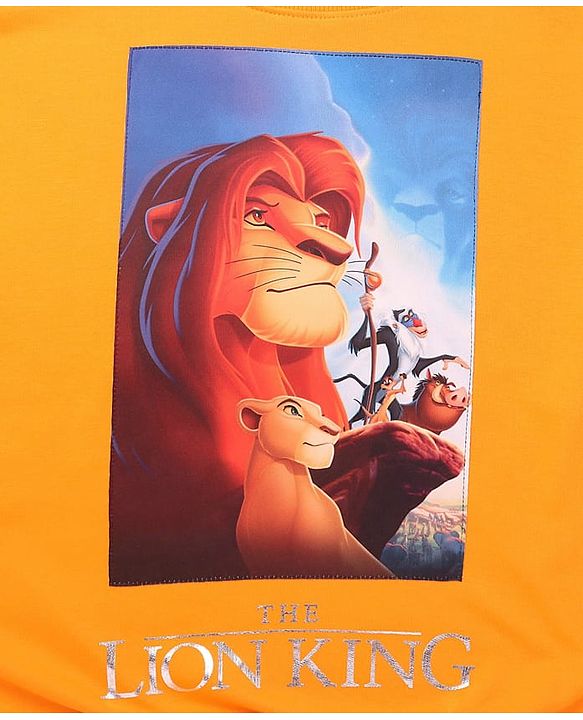 Pine Kids Disney Terry Knit Full Sleeves Sweatshirt with Lion King Graphics - Orange