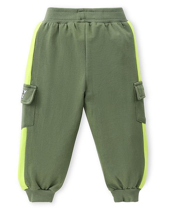 Babyhug Disney Cotton Knit Full Sleeves Sweatshirt & Lounge Pants Set With Front & Back Mickey Mouse Graphics - Green