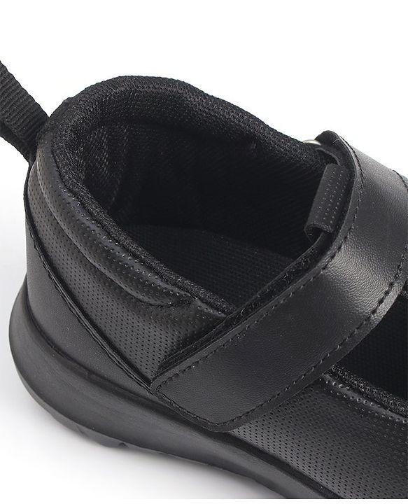 Pine Kids Textured School Shoes with Velcro Closure - Black