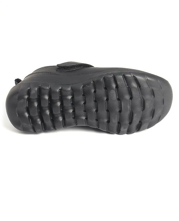 Pine Kids Textured School Shoes with Velcro Closure - Black