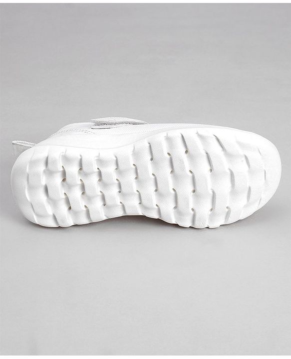 Pine Kids Textured School Shoes with Velcro Closure - White