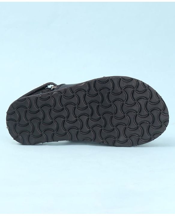 Cute Walk by Babyhug Elasticated Velcro Mojaris Ethnic - Black