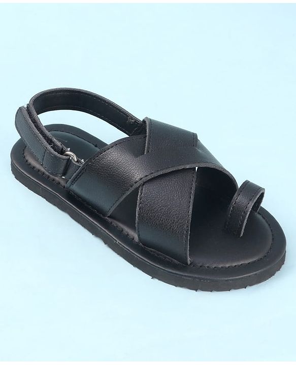 Cute Walk by Babyhug Back Elasticated Velcro Mojaris Ethnic - Black