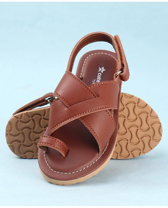 Cute Walk by Babyhug Back Elasticated Velcro Mojaris Ethnic - Black