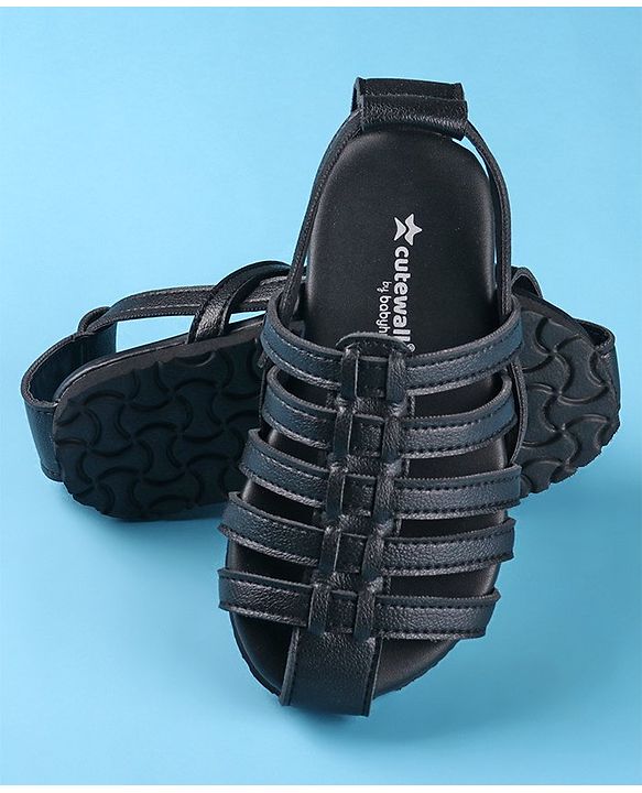 Cute Walk by Babyhug Back Covered Slip on Sandal - Black