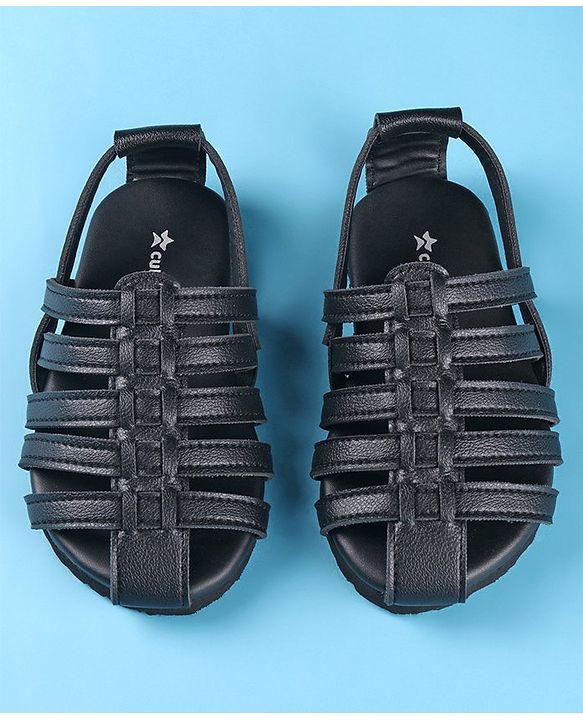 Cute Walk by Babyhug Back Covered Slip on Sandal - Black