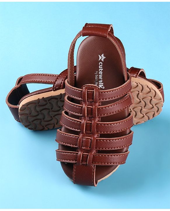 Cute Walk by Babyhug Back Covered Slip on Sandal - Black