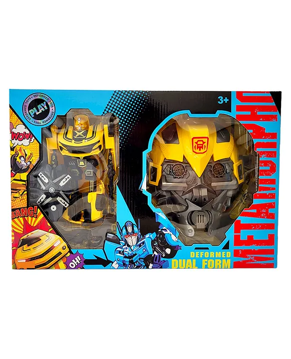 Sanjary 2 in 1, robot transformers with mask of Bumblebee for