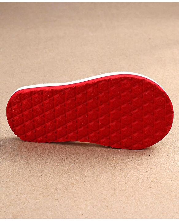 Cute Walk by Babyhug Flip Flops with Backstrap Closure & Animal Print - Red