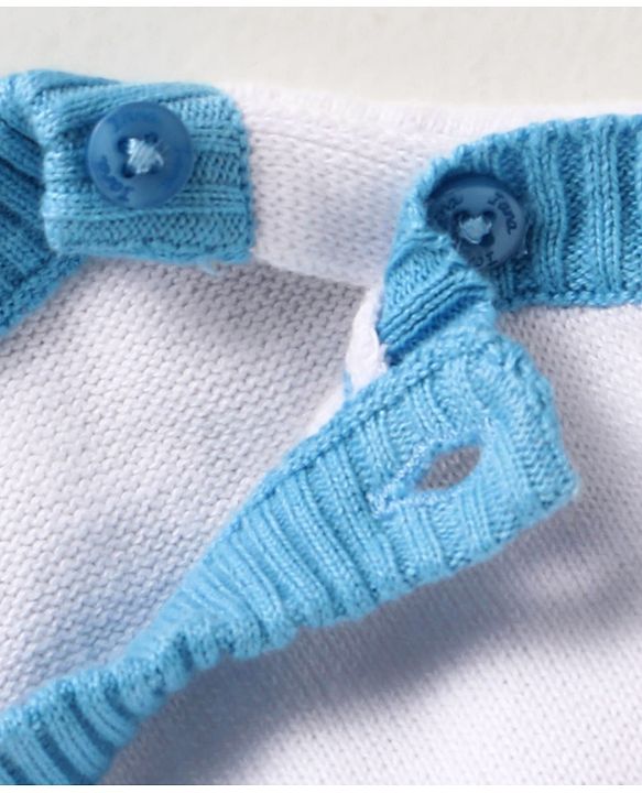 Babyhug Cotton Knitted Full Sleeves Pullover Sweater With Animal Design - White