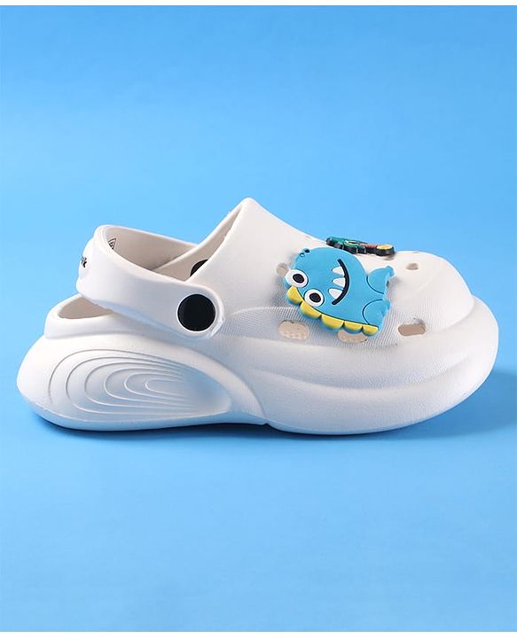 Cute Walk by Babyhug Clogs with Backstrap Beach Theme Applique - White