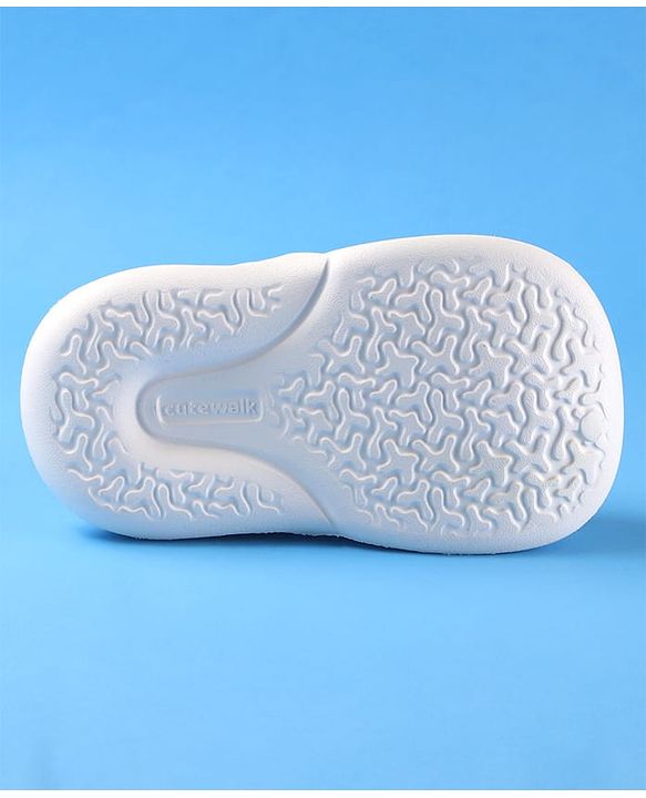 Cute Walk by Babyhug Clogs with Backstrap Beach Theme Applique - White