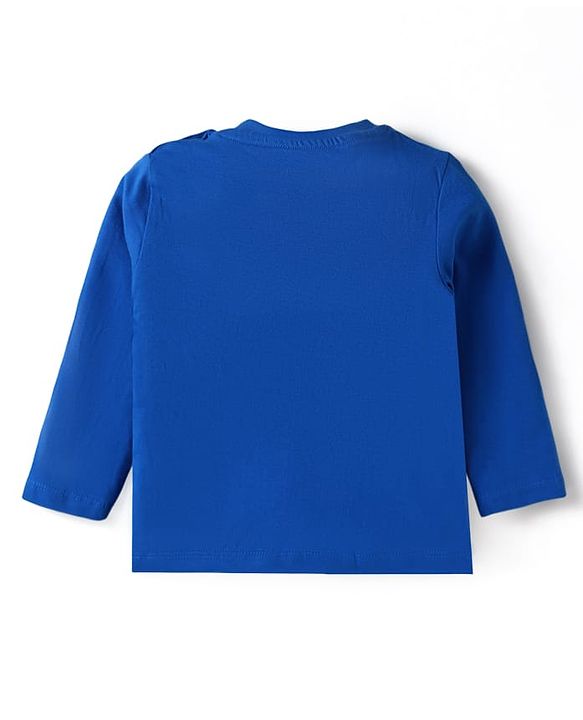 Babyhug Cotton Knit Full Sleeves Night Suit with Tiger Print & Stripes - Blue