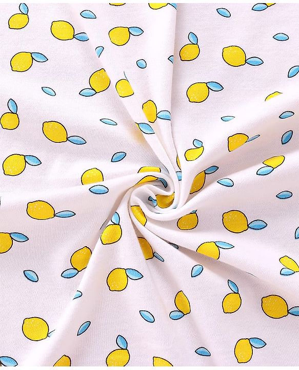 Babyhug Cotton Interlock Tropical Print Hooded Wrapper L 74 x B 74 cm - White