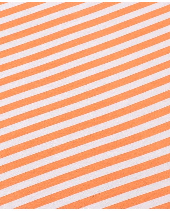 Babyhug Cotton Knit Hooded Wrapper with Stripes L  76 x B 76 cm - Orange