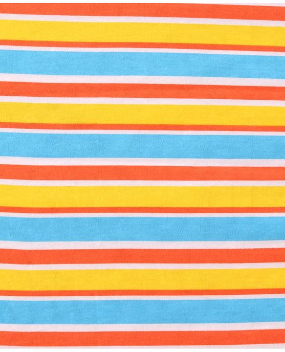 Babyhug Cotton Knit Hooded Wrapper with Stripes L 76 x B 76 cm - White