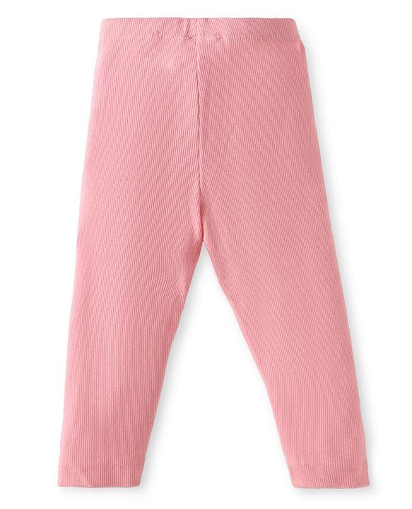 Babyhug Single Jersey Full Sleeves Frill Detailing Floral Print Top with Legging - Blue & Pink