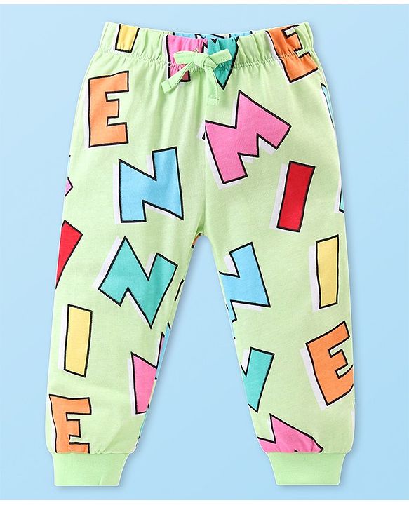 Babyhug Disney Single Jersey Knit Full Sleeves Night Suit With Minnie Mouse Graphics - Green