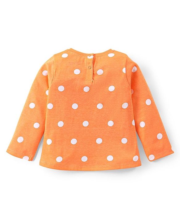 Babyhug Disney Single Jersey Knit Full Sleeves Night Suit With Minnie Mouse Graphics - Orange