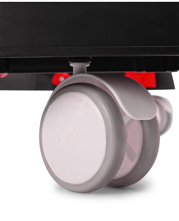 Babyhug F1 Little Racer Foldable Activity Walker with Adjustable Height|Music & Lights|Steering Wheel with Comfy Seat & Push Handle - Red