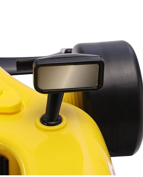 Babyhug F1 Little Racer Foldable Activity Walker with Adjustable Height|Music & Lights|Steering Wheel with Comfy Seat & Push Handle -  Yellow