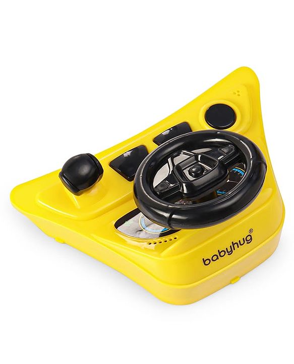 Babyhug F1 Little Racer Foldable Activity Walker with Adjustable Height|Music & Lights|Steering Wheel with Comfy Seat & Push Handle -  Yellow