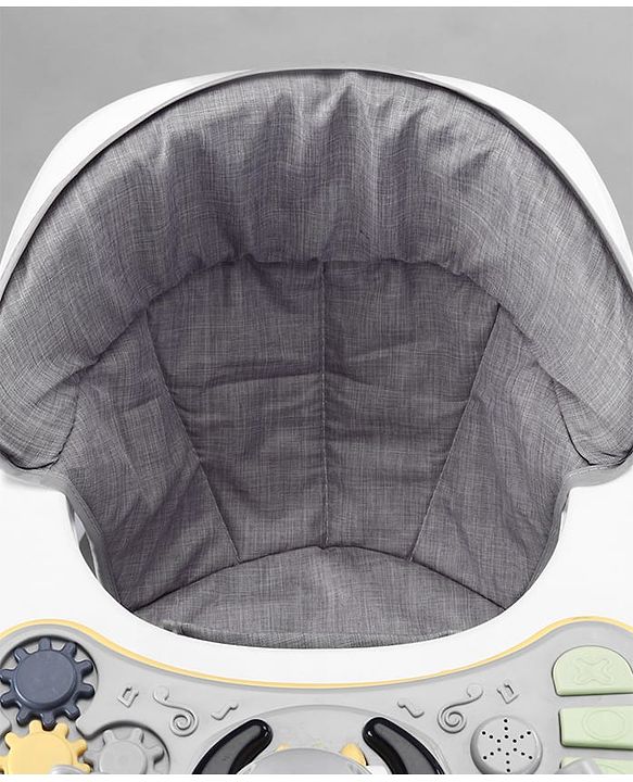 Babyhug 2 In 1 Multifunctional Baby Walker Cum Rocker With 3 Level Height Adjustment Musical Play Tray & Monkey Toy - Sea Green