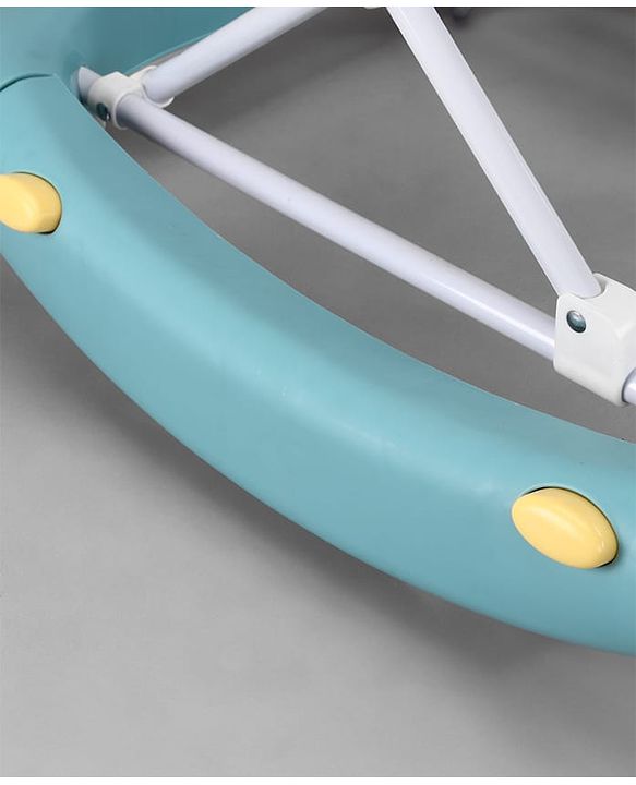 Babyhug 2 In 1 Multifunctional Baby Walker Cum Rocker With 3 Level Height Adjustment Musical Play Tray & Monkey Toy - Sea Green