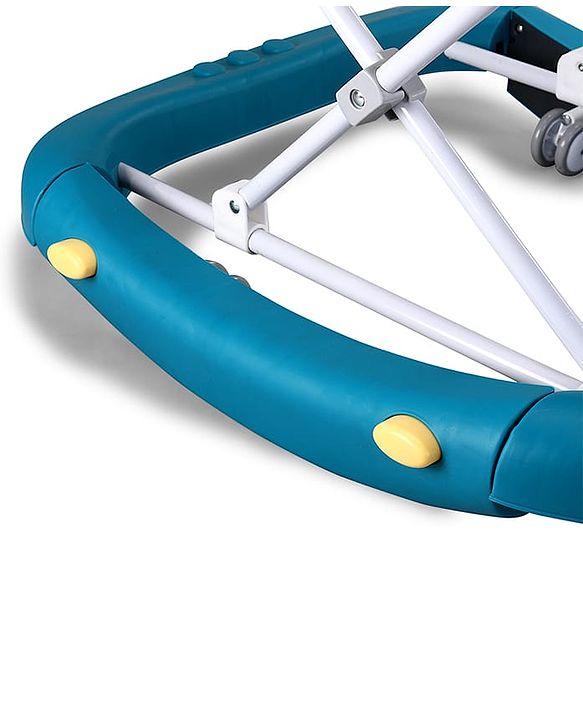 Babyhug 2 In 1 Multifunctional Baby Walker Cum Rocker With 3 Level Height Adjustment Musical Play Tray & Monkey Toy - Sea Green