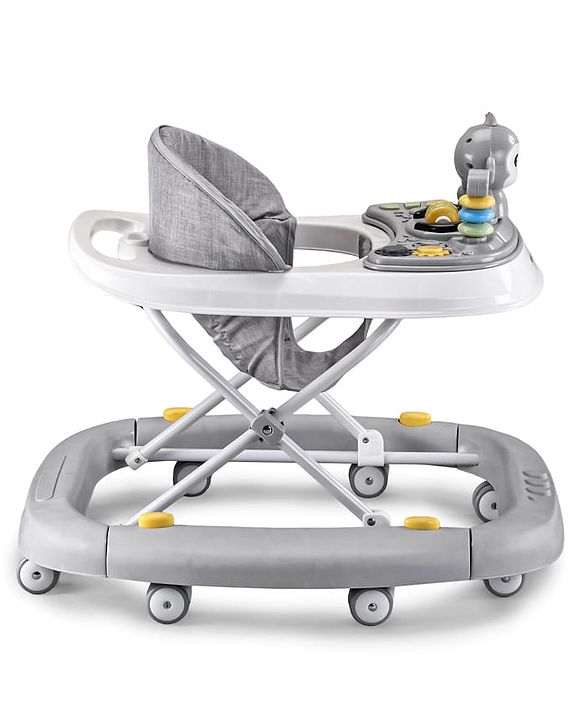 Babyhug 2 In 1 Multifunctional Baby Walker Cum Rocker With 3 Level Height Adjustment Musical Play Tray & Monkey Toy - Sea Green