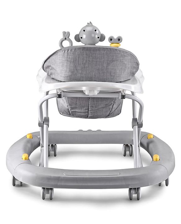 Babyhug 2 In 1 Multifunctional Baby Walker Cum Rocker With 3 Level Height Adjustment Musical Play Tray & Monkey Toy - Sea Green