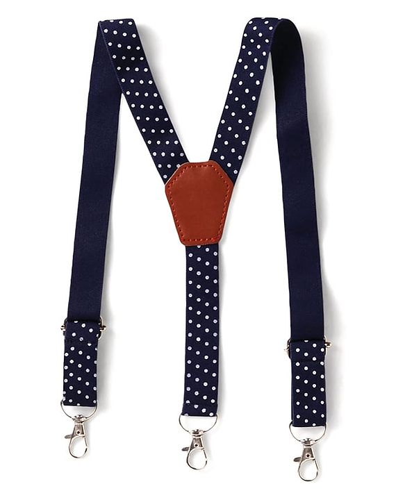 Babyhug Woven Full Sleeves Printed Shirt & Trouser With Bow & Suspender - Light Blue