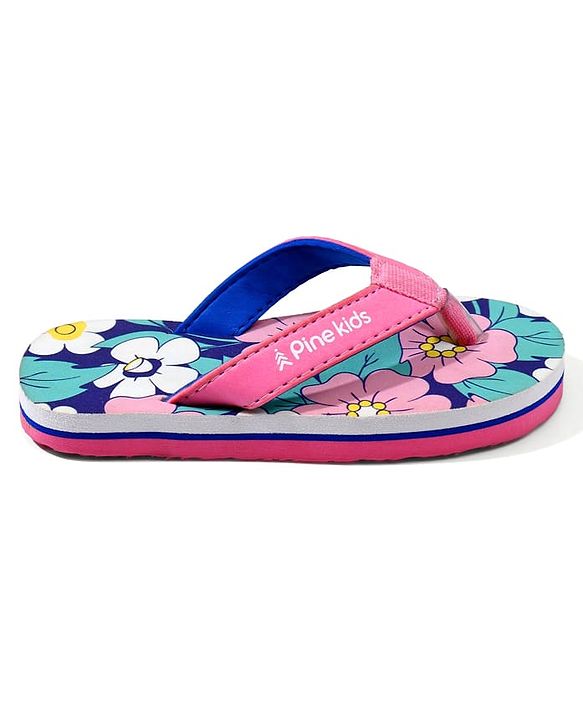 Pine Kids Floral Printed Flip Flops - Pink
