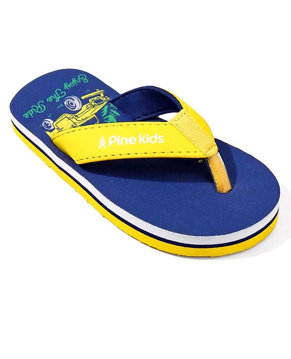 Pine Kids Jeep Printed Slip On Flip Flops - Navy Blue
