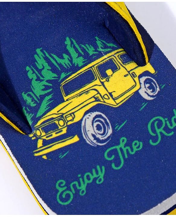 Pine Kids Jeep Printed Slip On Flip Flops - Navy Blue