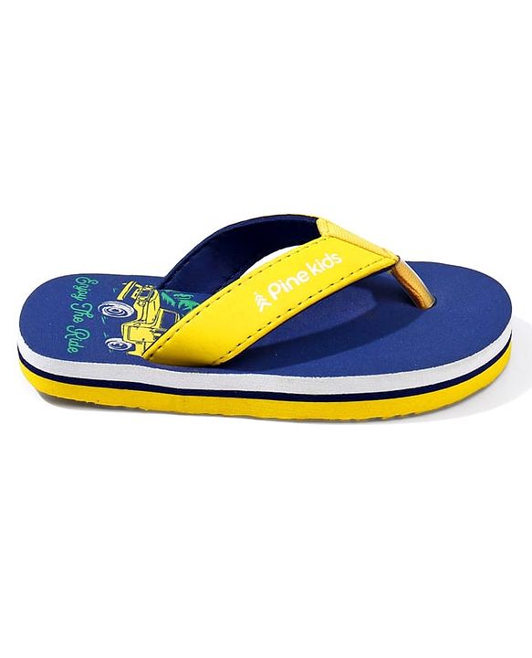 Pine Kids Jeep Printed Slip On Flip Flops - Navy Blue